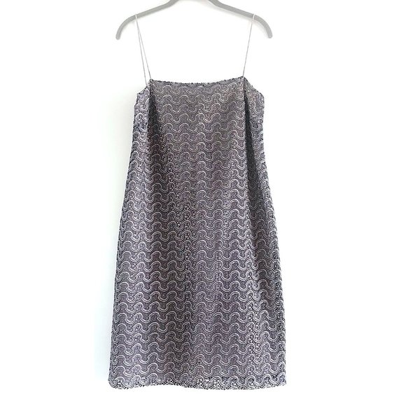 Max Mara Silk Lace Dress in Gray/ Taupe - Picture 2 of 12